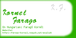 kornel farago business card