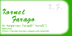 kornel farago business card